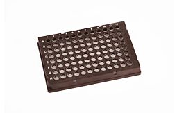 B-Frame BIOCOMPOSITE 96 Well PCR Plate, Fully Skirted with H1 cut corner, Clear Low Profile Low Bind wells, Biocomposite Rigid frame, 10 plates per sleeve, 50 plates per box