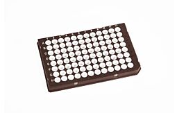 B-Frame BIOCOMPOSITE 96 Well PCR Plate, Semi-Skirted, Roche style with H12 cut corner, White Low Profile Low Bind wells, Biocomposite Rigid frame, 10 plates per sleeve, 50 plates per box