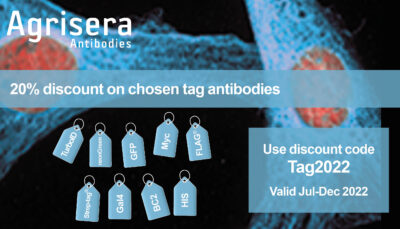 20% discount on chosen tag antibodies